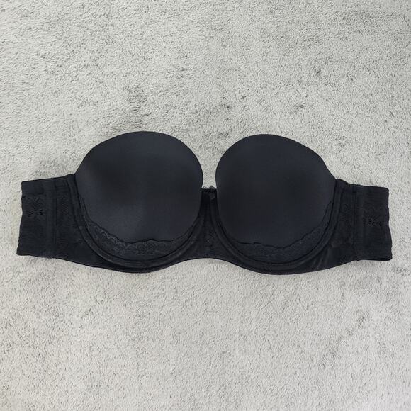 TORRID CURVE Bra Womens 40B Black Lace Push Up Strapless Bombshell Party Stretch - Picture 1 of 8